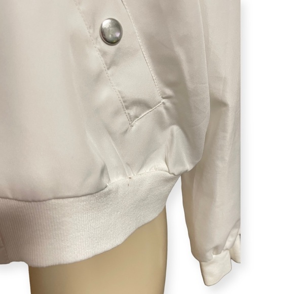 COUPE Collection White Lightweight Zip Button Windbreaker Jacket - Picture 5 of 8